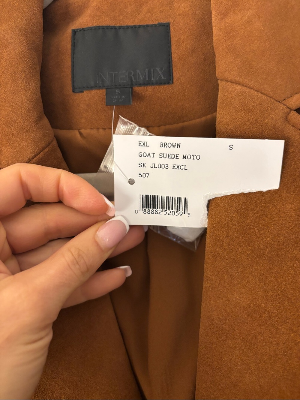 Intermix Exclusive Goat Suede Moto Jacket in Brown NWT 🤎 - Picture 10 of 10